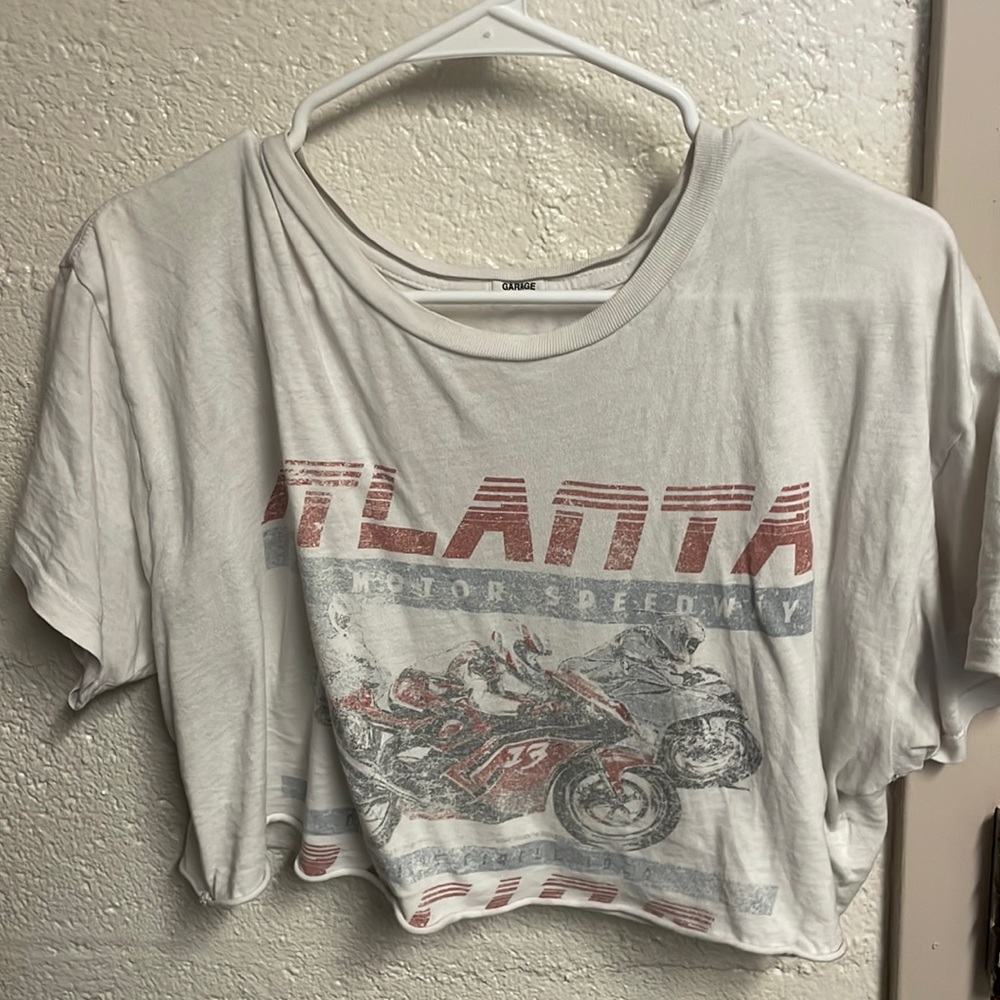 Garage Cropped White Atlanta Tee Medium